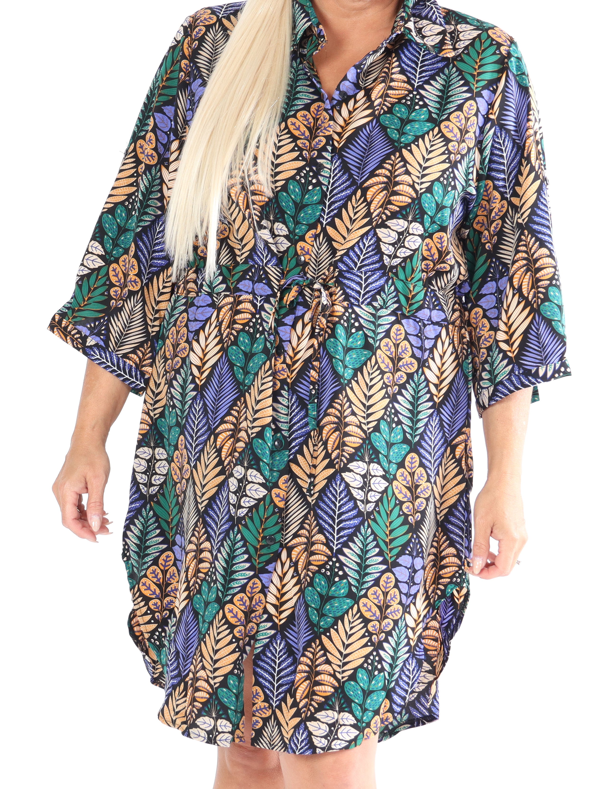 Lilje - Mønstret skjorte med bindebånd